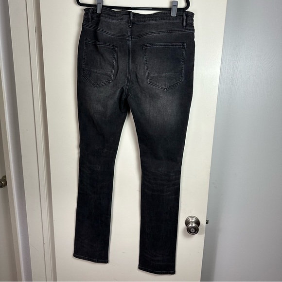 Six Week Residency Washed Black SWR-D01 Distressed ButtonFly Skinny Jeans NWT 36 - Picture 4 of 15